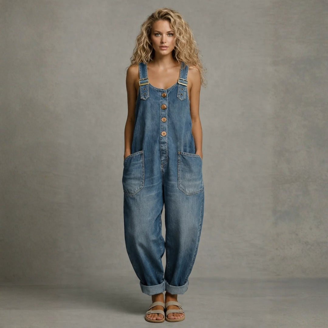 Eléonore - Mono de Denim Elegante con Bolsillos | Total Look Vaquero
