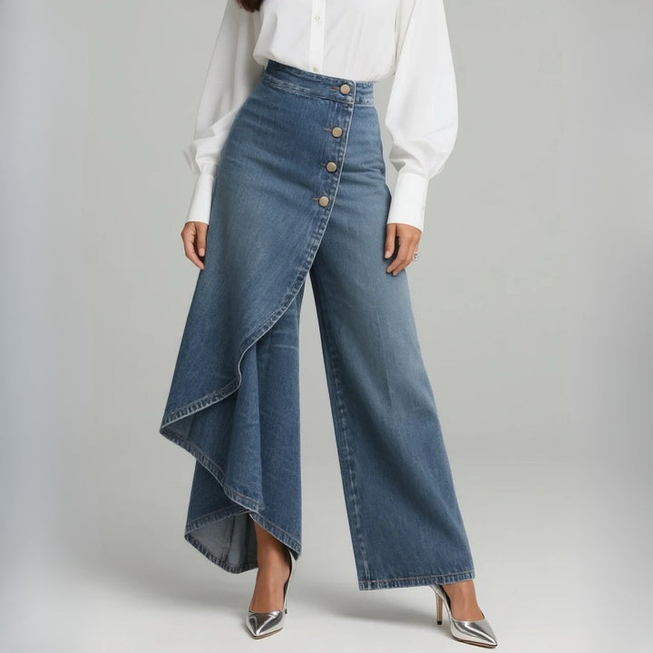 Louna - Pantalones de Denim Envolventes | Fit Favorecedor