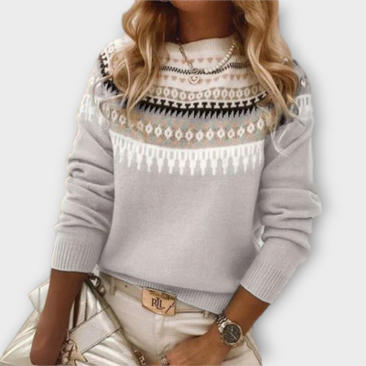 Lena - Suéter gris y acogedor con diseño noruego
