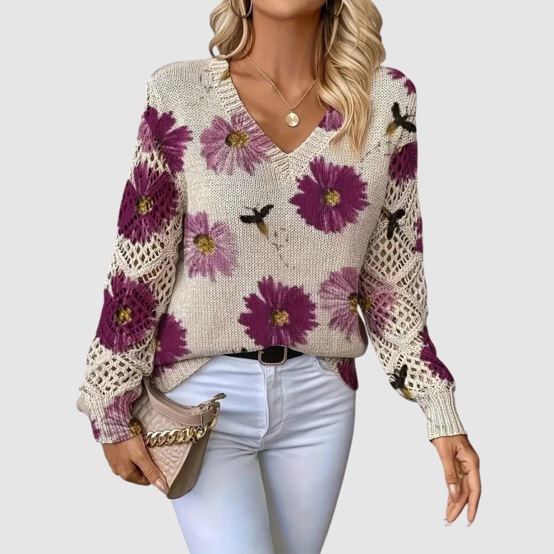 Meda - Suéter elegante con diseño floral