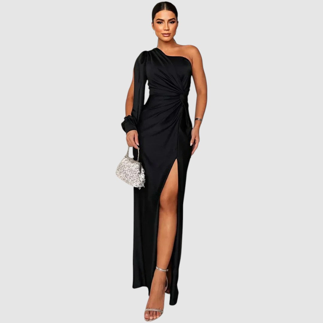 Meda - Elegante vestido maxi de un solo hombro Mujer