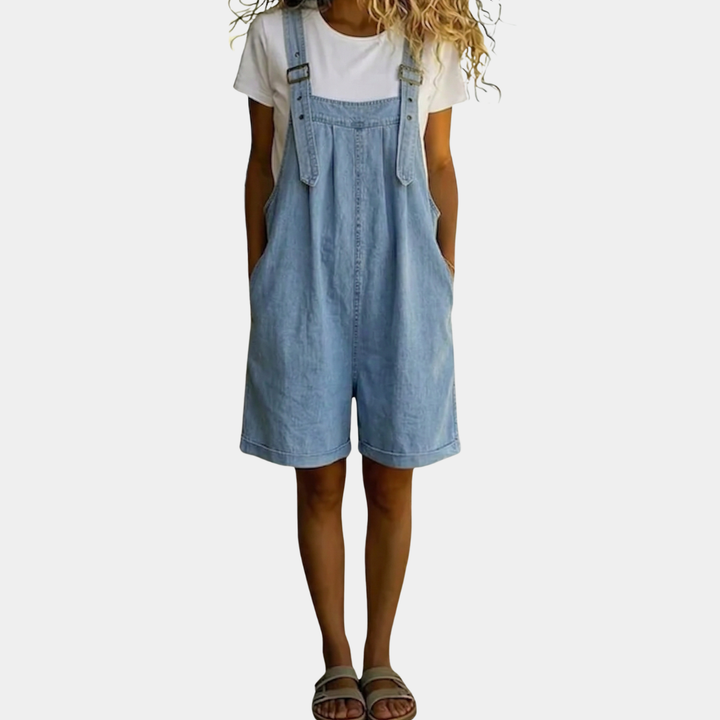 Manon - Mono Corto de Denim con Toque Suave de Algodón | Efecto Estilizante