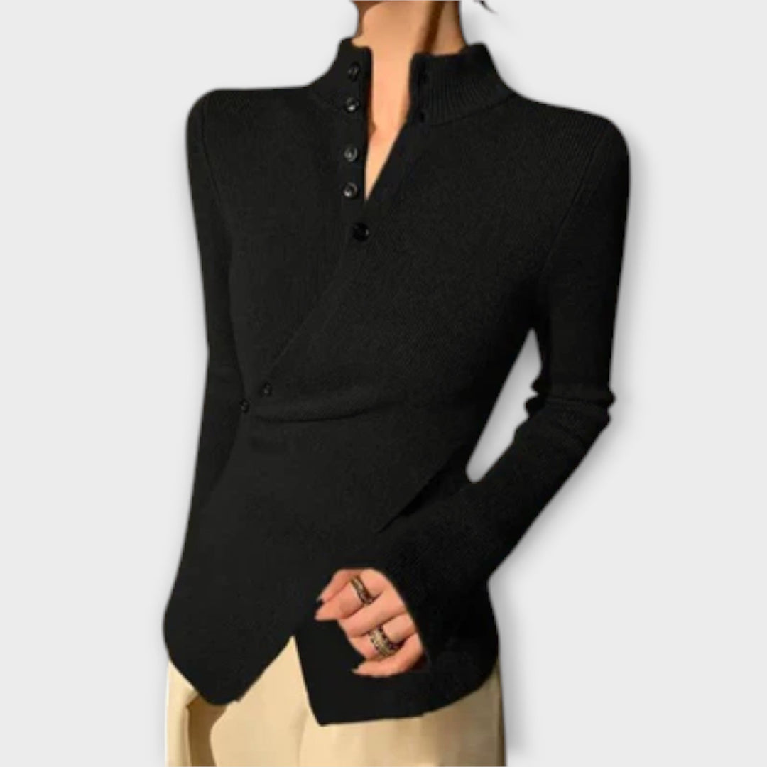 Michiko - Suéter ajustado elegante negro