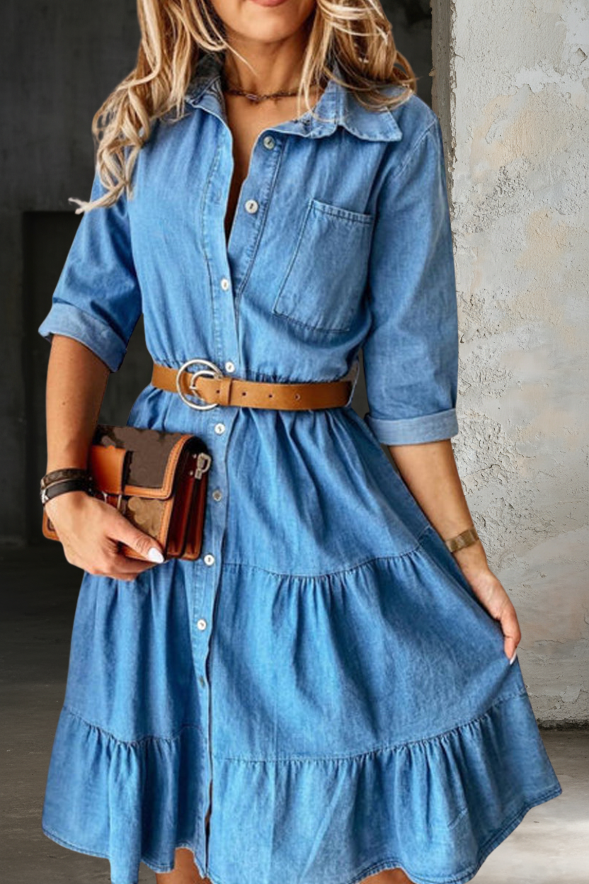 Bérénice - Vestido de Jean Casual Elegante | Comodidad y Estilo