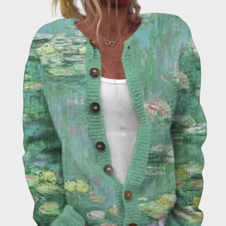 Ana – Cárdigan floral de otoño