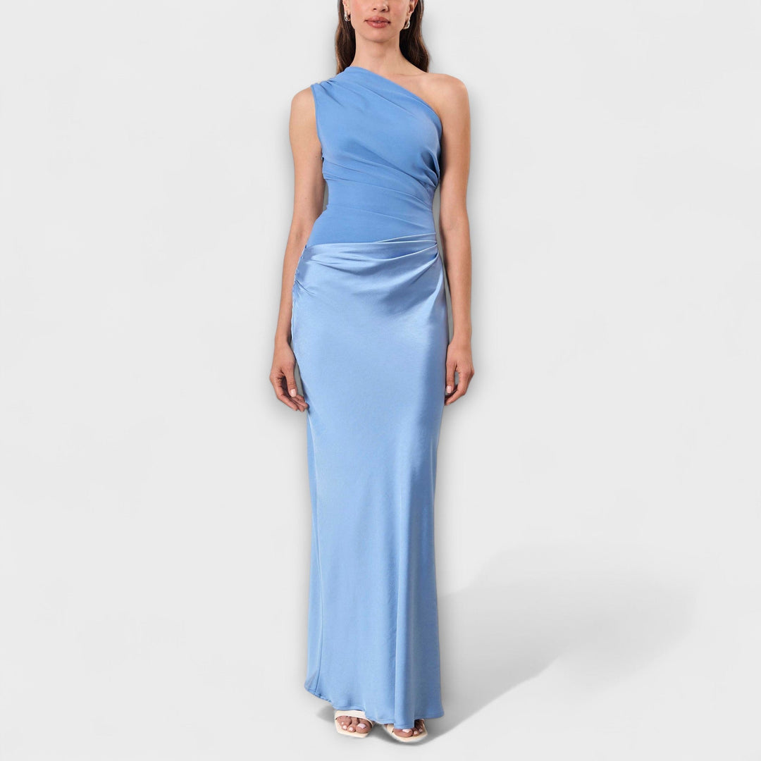 Elegante vestido maxi de un solo hombro Mujer