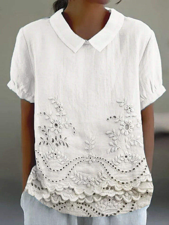Emese | Camisa Bordada con Estampado de Flores