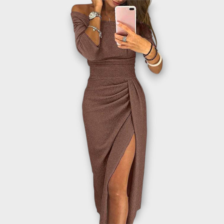Lena - Vestido elegante con hombros descubiertos Mujer