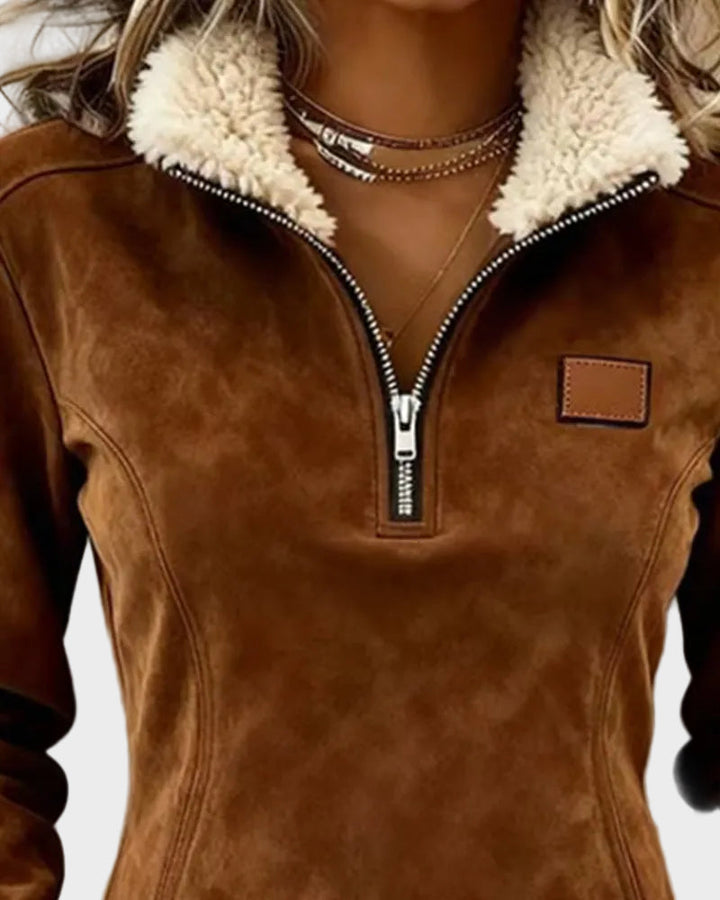 Petra – Sudadera elegante con pelo y flecos – imagen 2