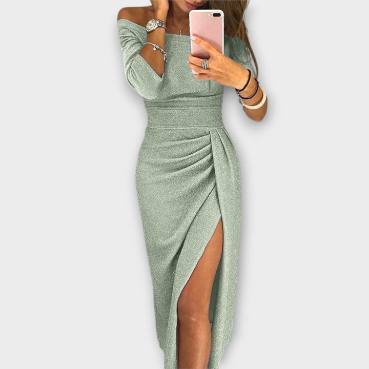 Lena - Vestido elegante con hombros descubiertos Mujer