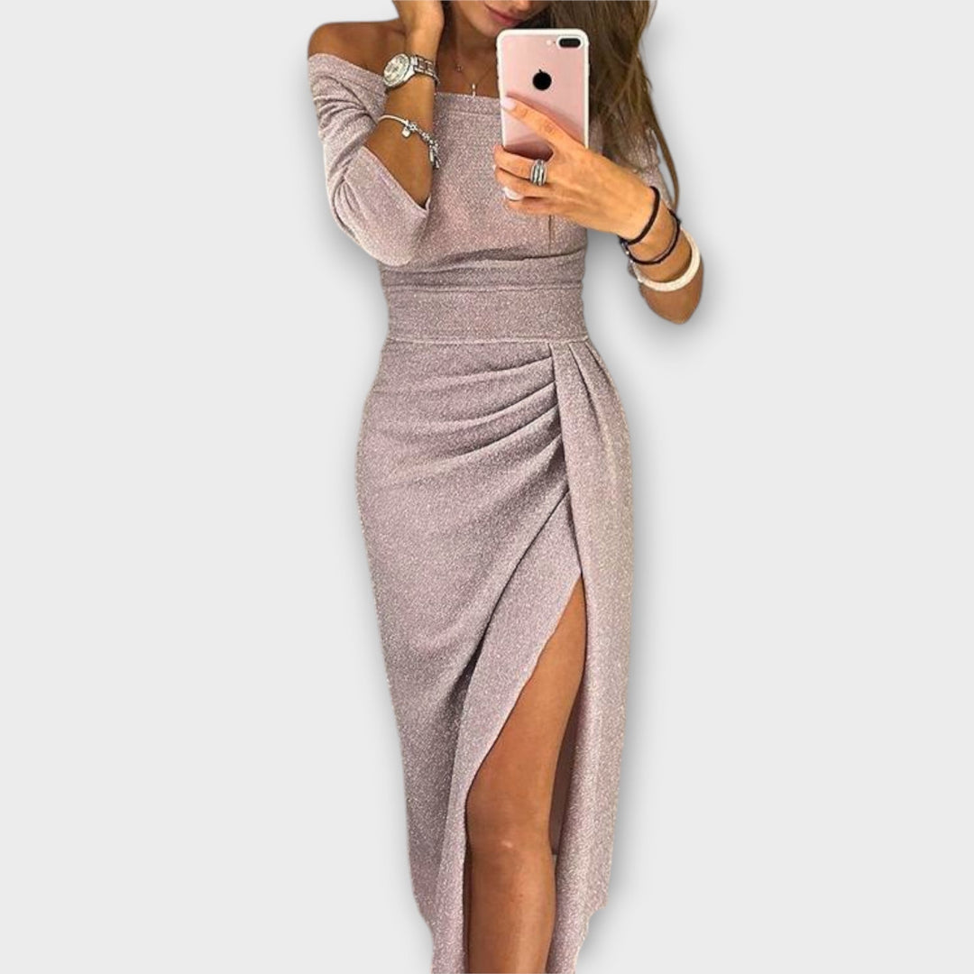 Lena - Vestido elegante con hombros descubiertos Mujer