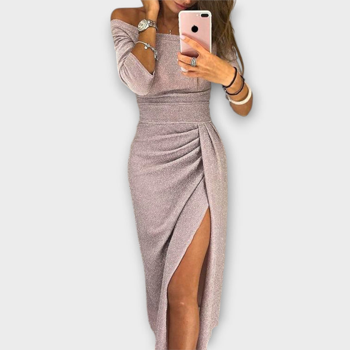 Lena - Vestido elegante con hombros descubiertos Mujer
