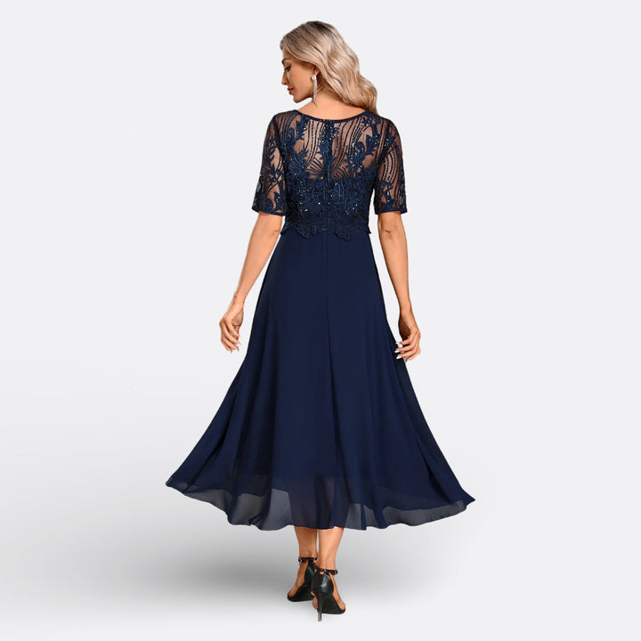 Mariana - Vestido de Encaje con Manga Corta Mujer