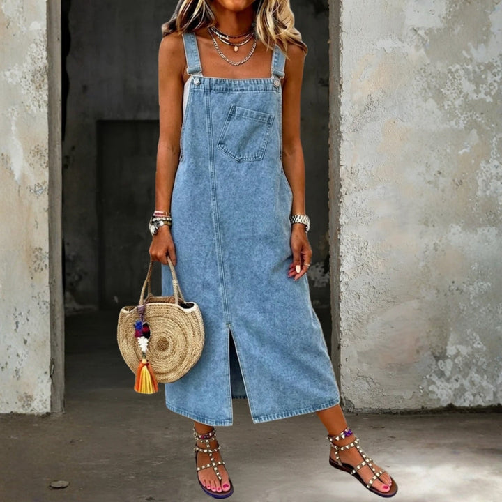 Ségolène - Vestido de Tirantes de Denim Casual | Estilo Parisino