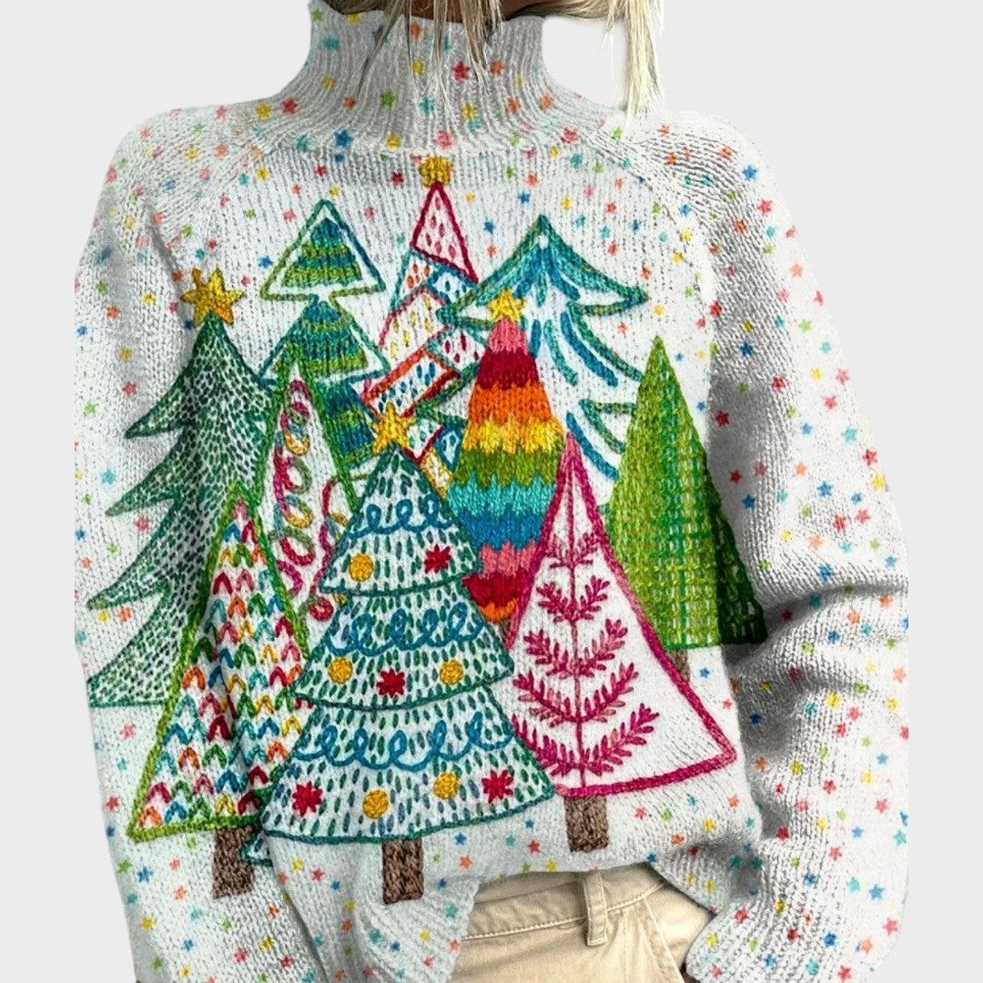 Sara – Jersey de punto con diseño artístico