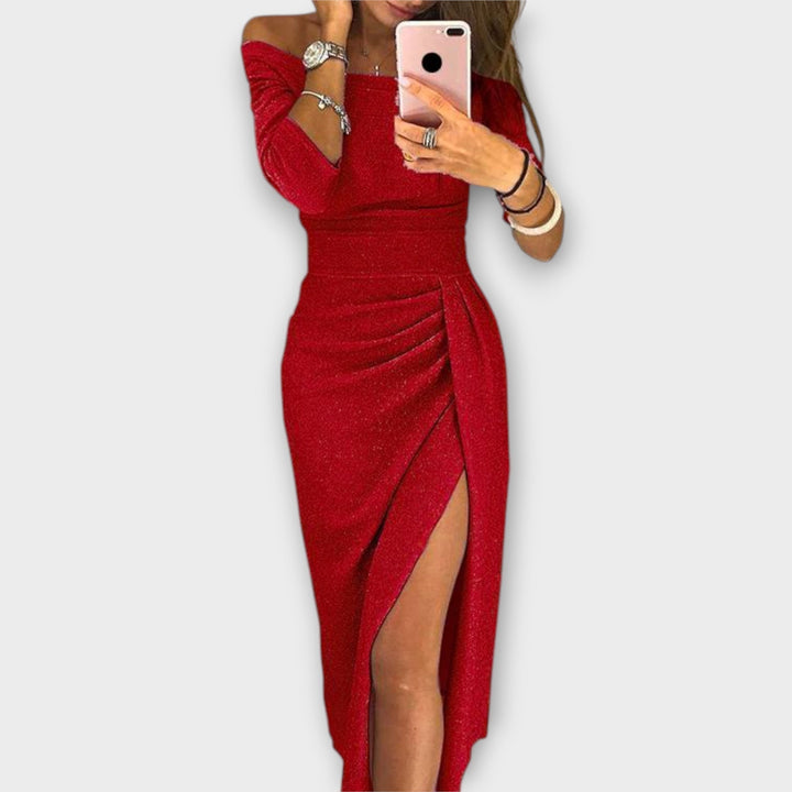 Lena - Vestido elegante con hombros descubiertos Mujer