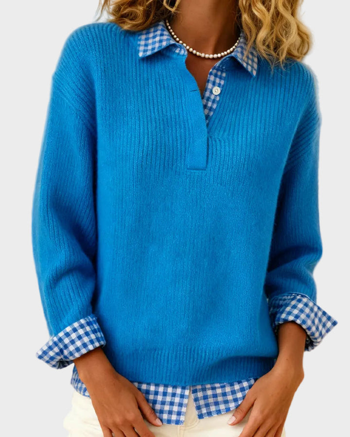 Viktoria – Jersey patchwork de cuadros multicolor – imagen 3