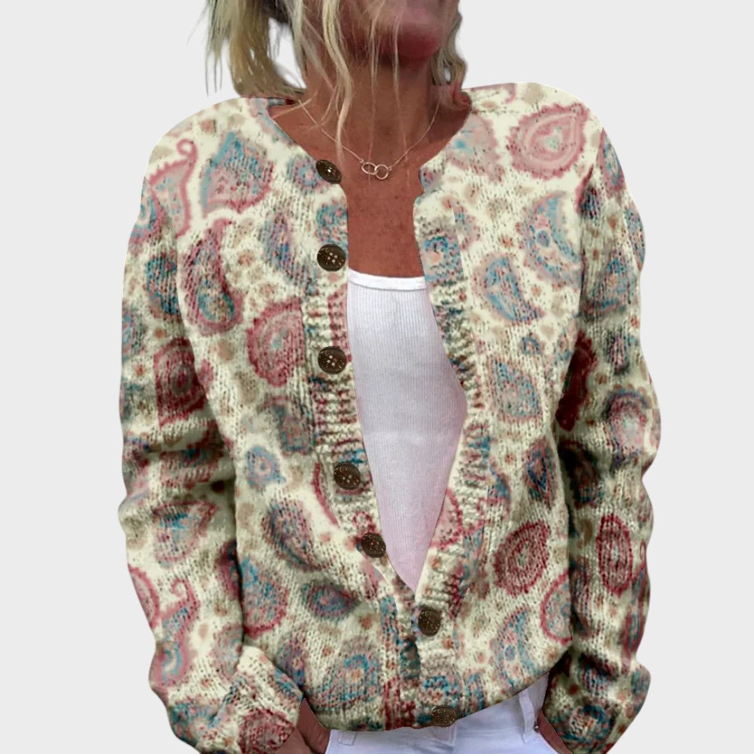 Lara – Cárdigan floral de otoño