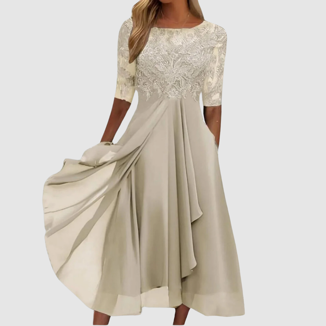 Leontýna - Vestido de encaje elegante Mujer