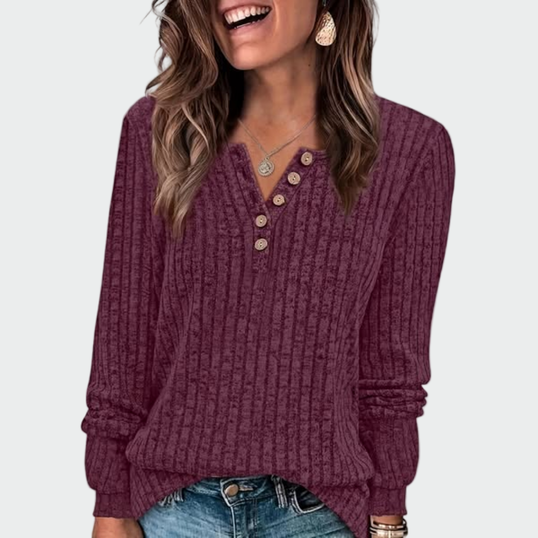 Ema – Jersey de punto femenino con botones – imagen 3