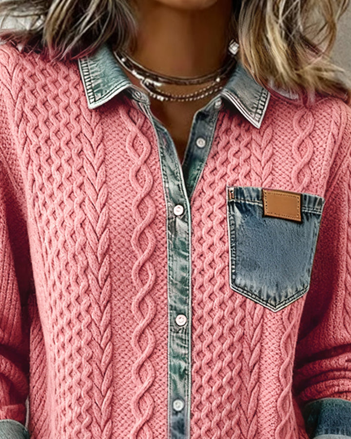 Juliane - Jersey de punto con detalles denim