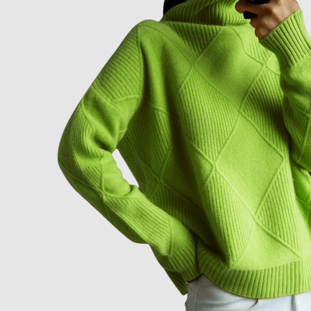 Ester - Jersey texturizado con cuello alto