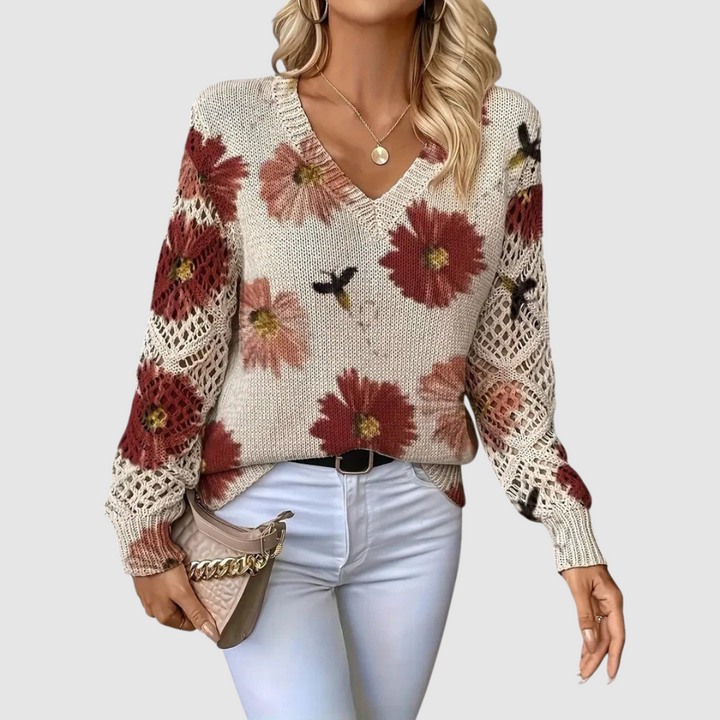 Meda - Suéter elegante con diseño floral