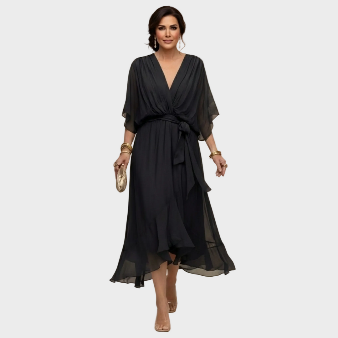 Monica Chiffon - Vestido con escote en forma de V Mujer