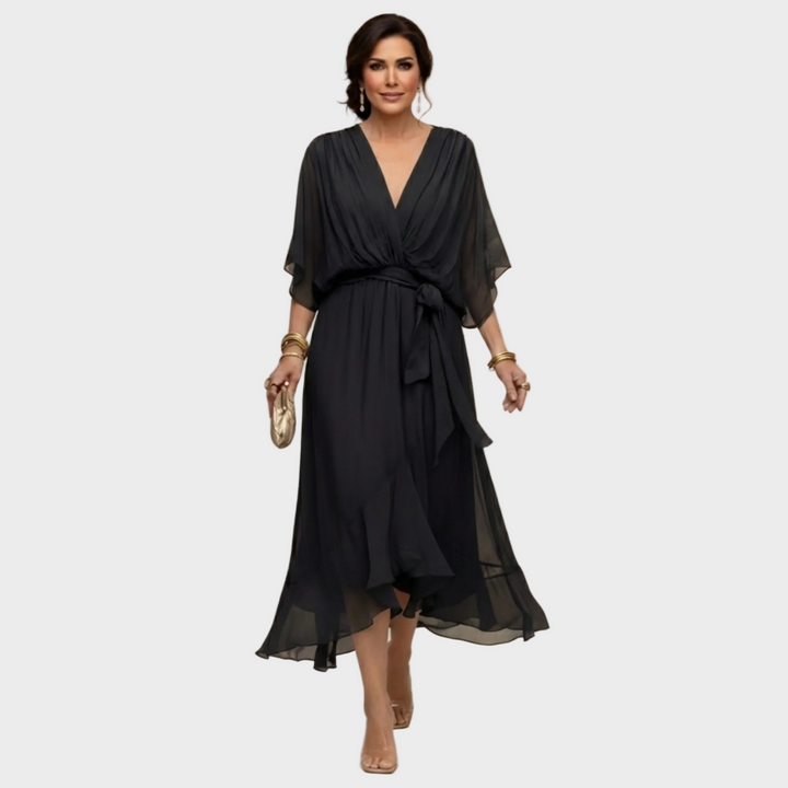 Monica Chiffon - Vestido con escote en forma de V Mujer