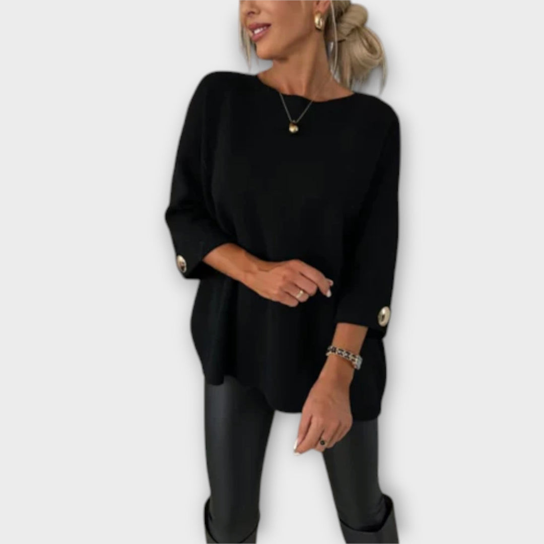 Isabella - Blusa de punto blanca elegante