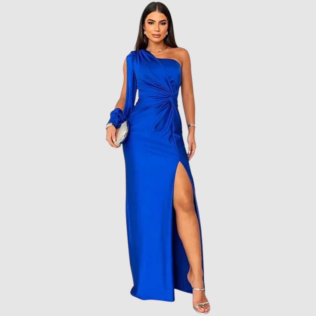 Meda - Elegante vestido maxi de un solo hombro Mujer