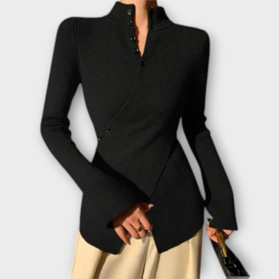 Michiko - Suéter ajustado elegante negro