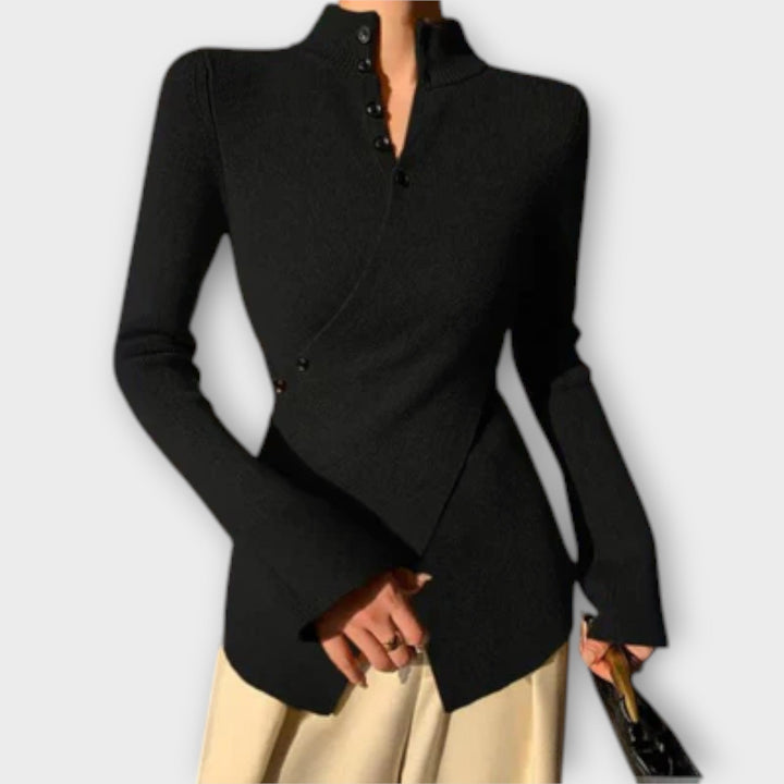 Michiko - Suéter ajustado elegante negro