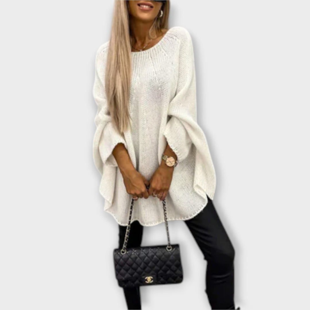 Isabelle - Suéter beige para mujeres con cuello redondo
