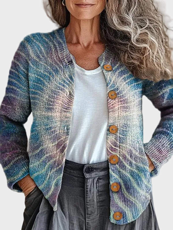 Roswyn™ – Cárdigan acogedor con estampado multicolor