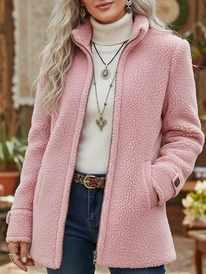 Deanna | Chaqueta Peluche de Cuello Alto Súper Suave