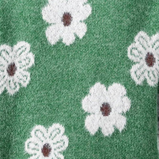 Violeta | Jersey floral de punto con cuello con cremallera