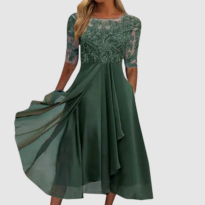 Leontýna - Vestido de encaje elegante Mujer