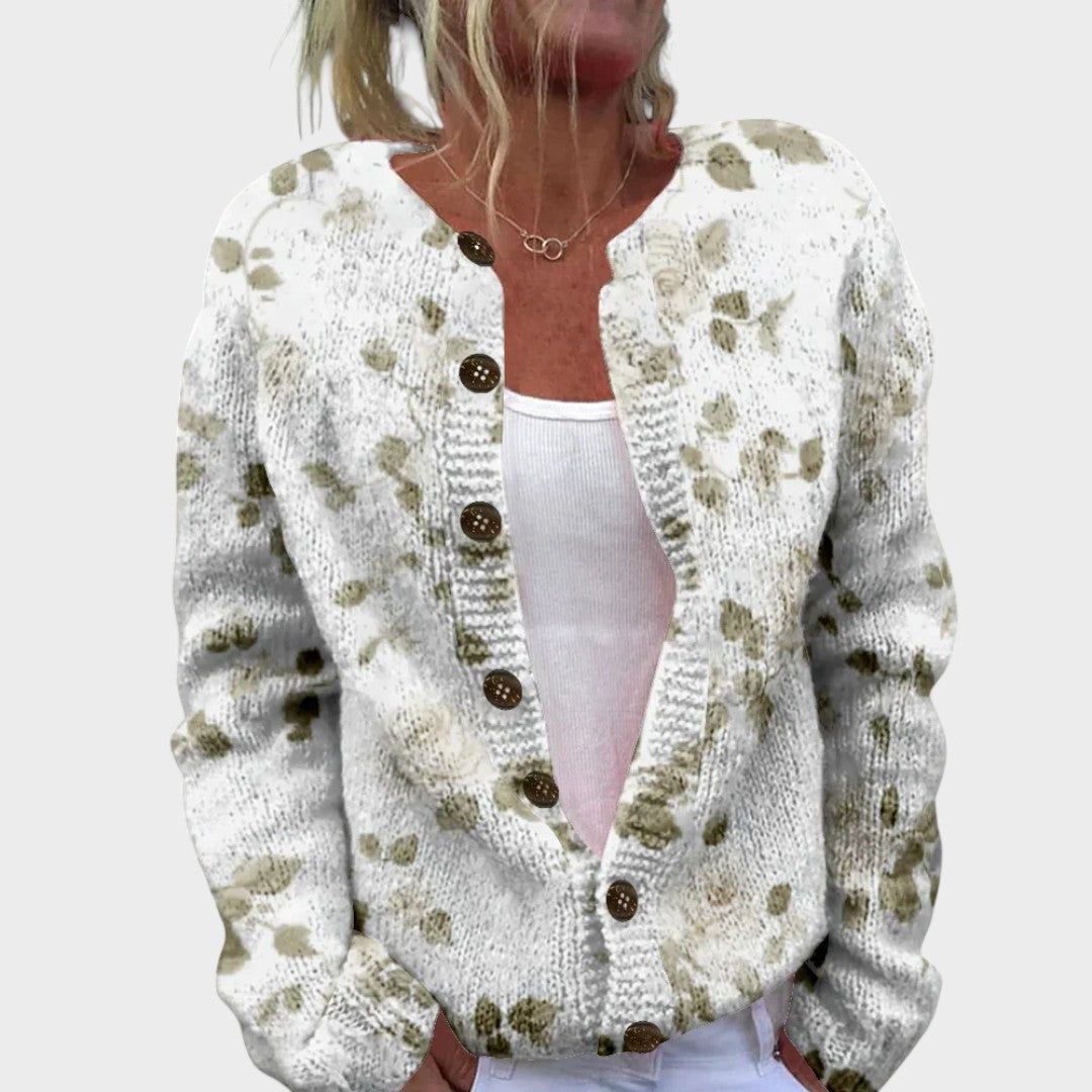 Joana – Cárdigan floral de otoño