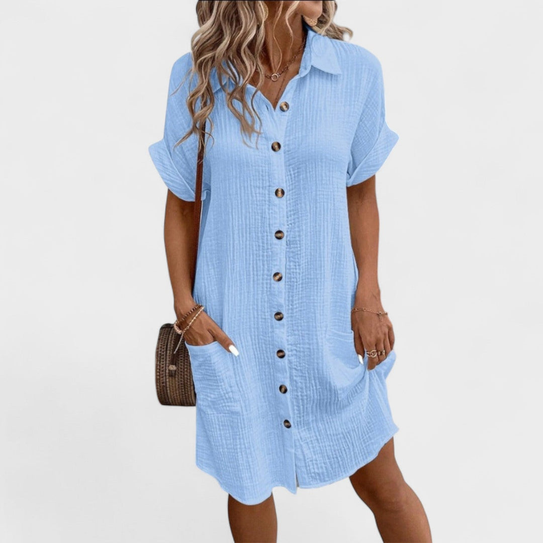 Catarina - Vestido fluido de manga corta
