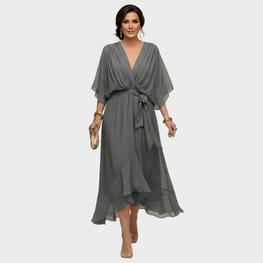 Monica Chiffon - Vestido con escote en forma de V Mujer
