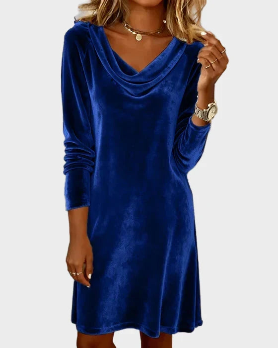 Frosina - Vestido de Terciopelo Suelto Mujer