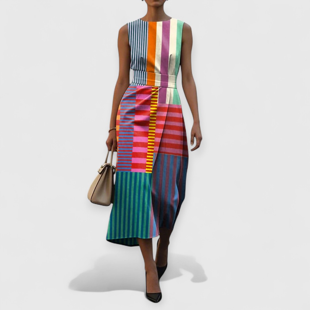 Tiffany – Vestido sin mangas de rayas multicolor Mujer