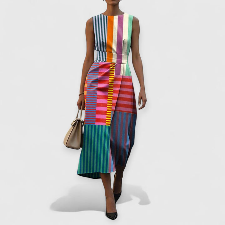 Tiffany – Vestido sin mangas de rayas multicolor Mujer
