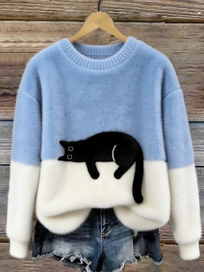 Bonnie | Jersey oversize con estampado de gato