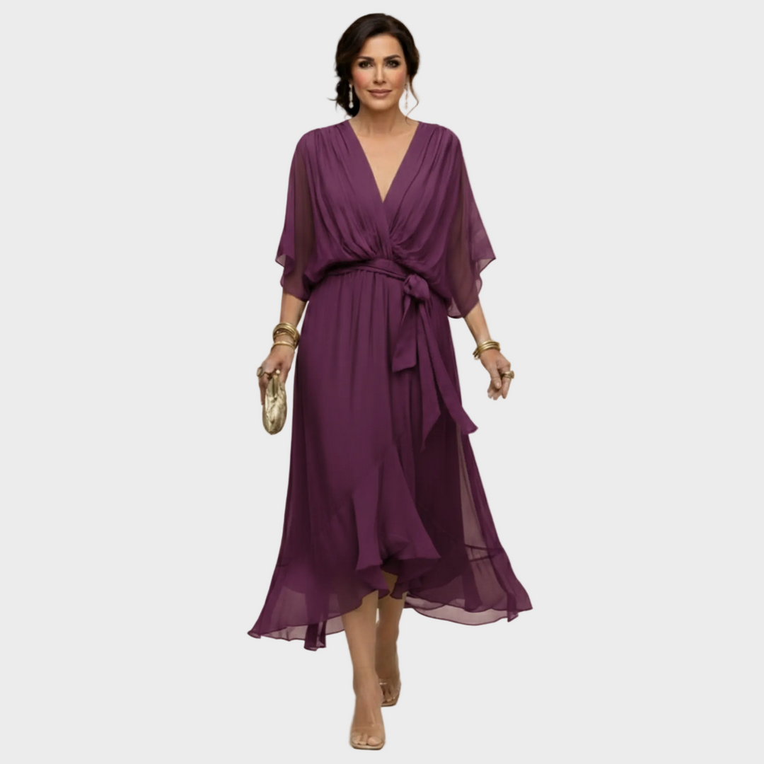 Monica Chiffon - Vestido con escote en forma de V Mujer