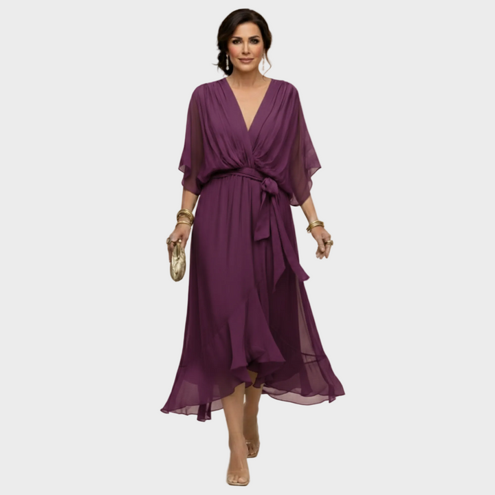 Monica Chiffon - Vestido con escote en forma de V Mujer