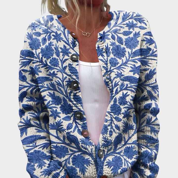 Benedita – Cárdigan floral de otoño