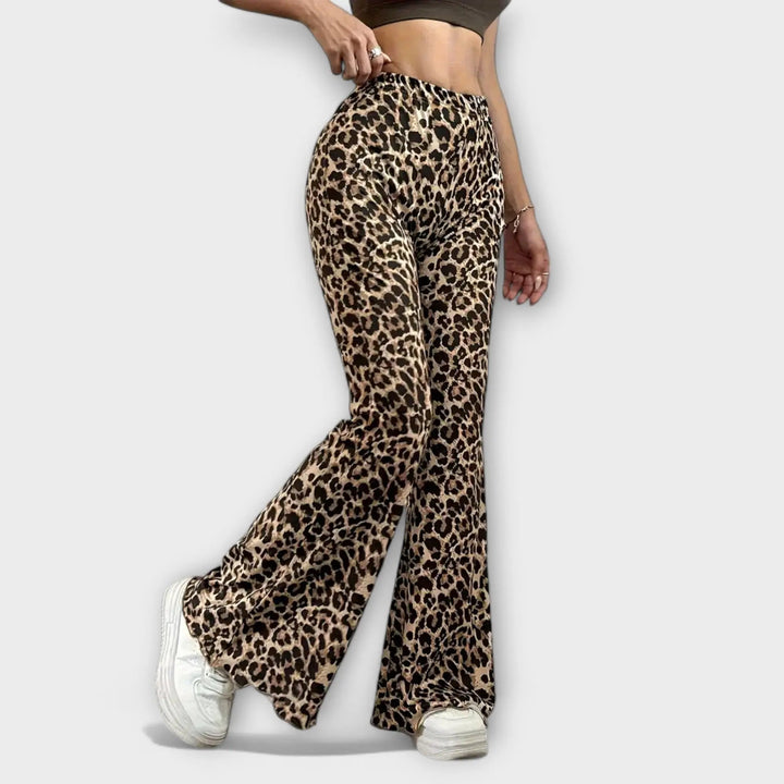 Celia | Pantalones Bootcut con Estampado de Leopardo