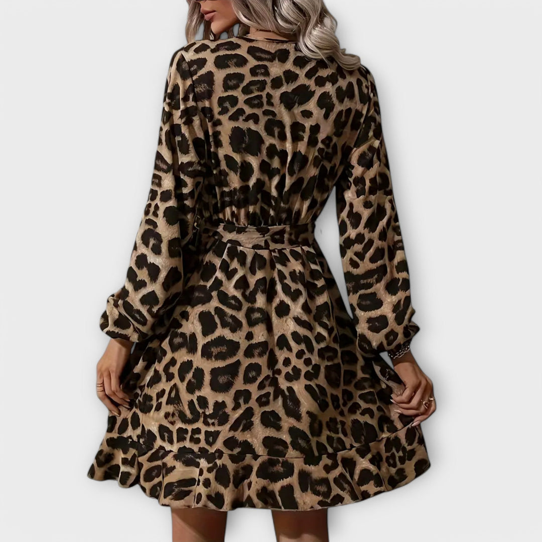 Beatriz - Vestido corto con estampado de leopardo